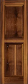 Raised  Panel  Stone  Harbor  Walnut  Shutters